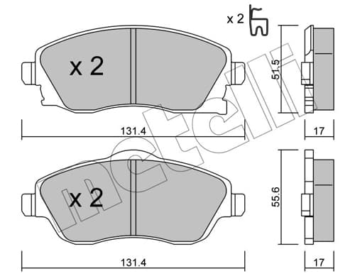 METELLI Sada brzdových platničiek kotúčovej brzdy 2203400 1