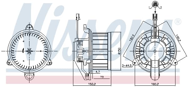 NISSENS Vnútorný ventilátor 87579 1