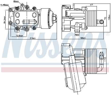 NISSENS Chladič motorového oleja 91315 1