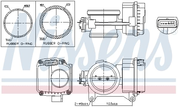 NISSENS Hrdlo škrtiacej klapky 955096 1
