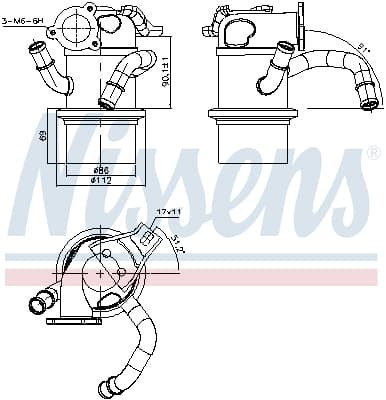 NISSENS Chladič pre recirkuláciu plynov 989315 1