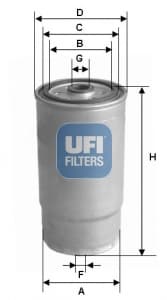 UFI Palivový filter 2446000 1