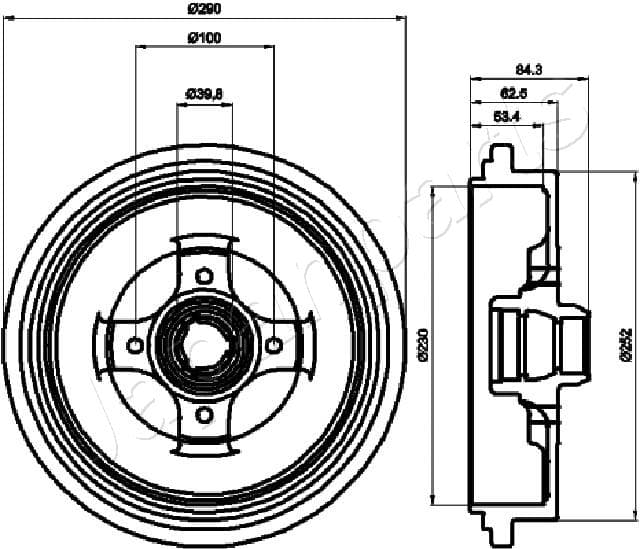 JAPANPARTS Brzdový bubon TA-0913 1