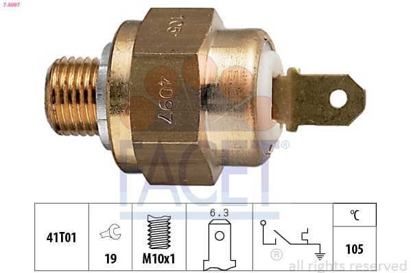 FACET Teplotný spínač kontrolky teploty chladenia 74097 1