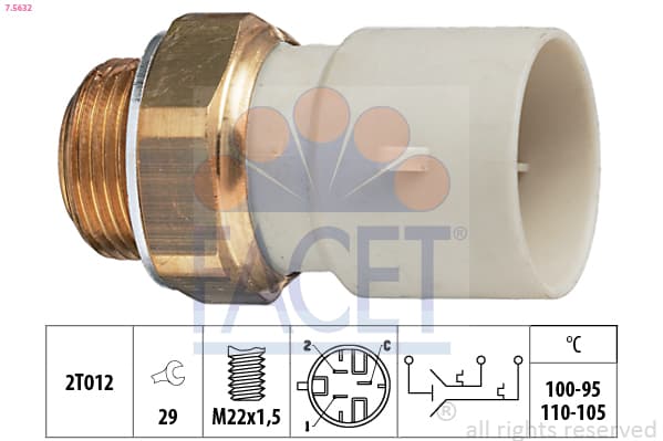 FACET Teplotný spínač ventilátora chladenia 75632 1