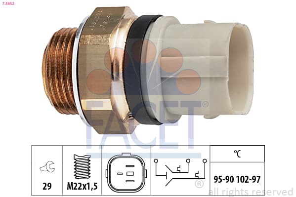 FACET Teplotný spínač ventilátora chladenia 75652 1