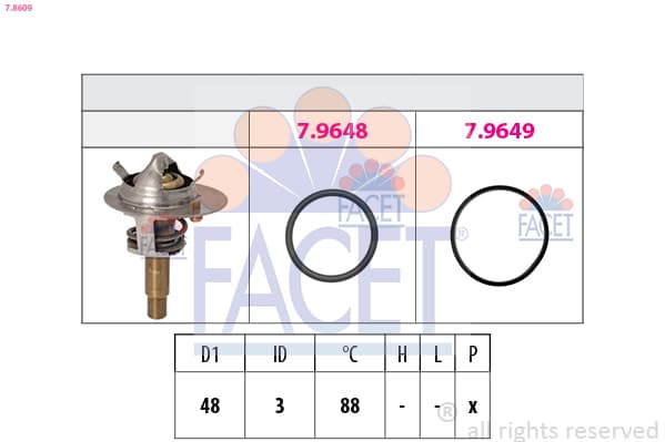 FACET Termostat chladenia 78609 1