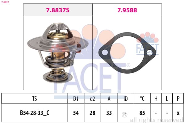 FACET Termostat chladenia 78837 1