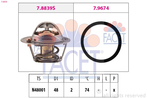 FACET Termostat chladenia 78839 1