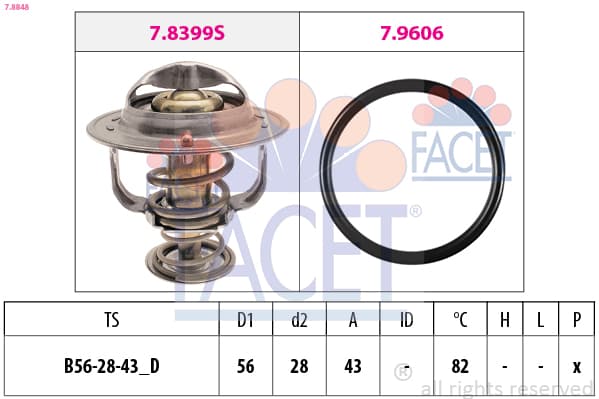 FACET Termostat chladenia 7.8848 1