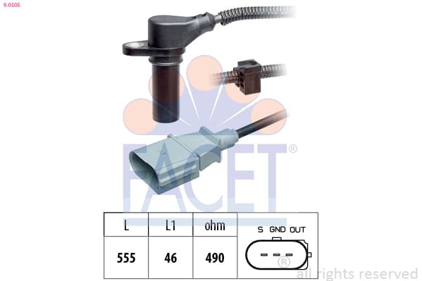 FACET Snímač impulzov kľukového hriadeľa 90505 1