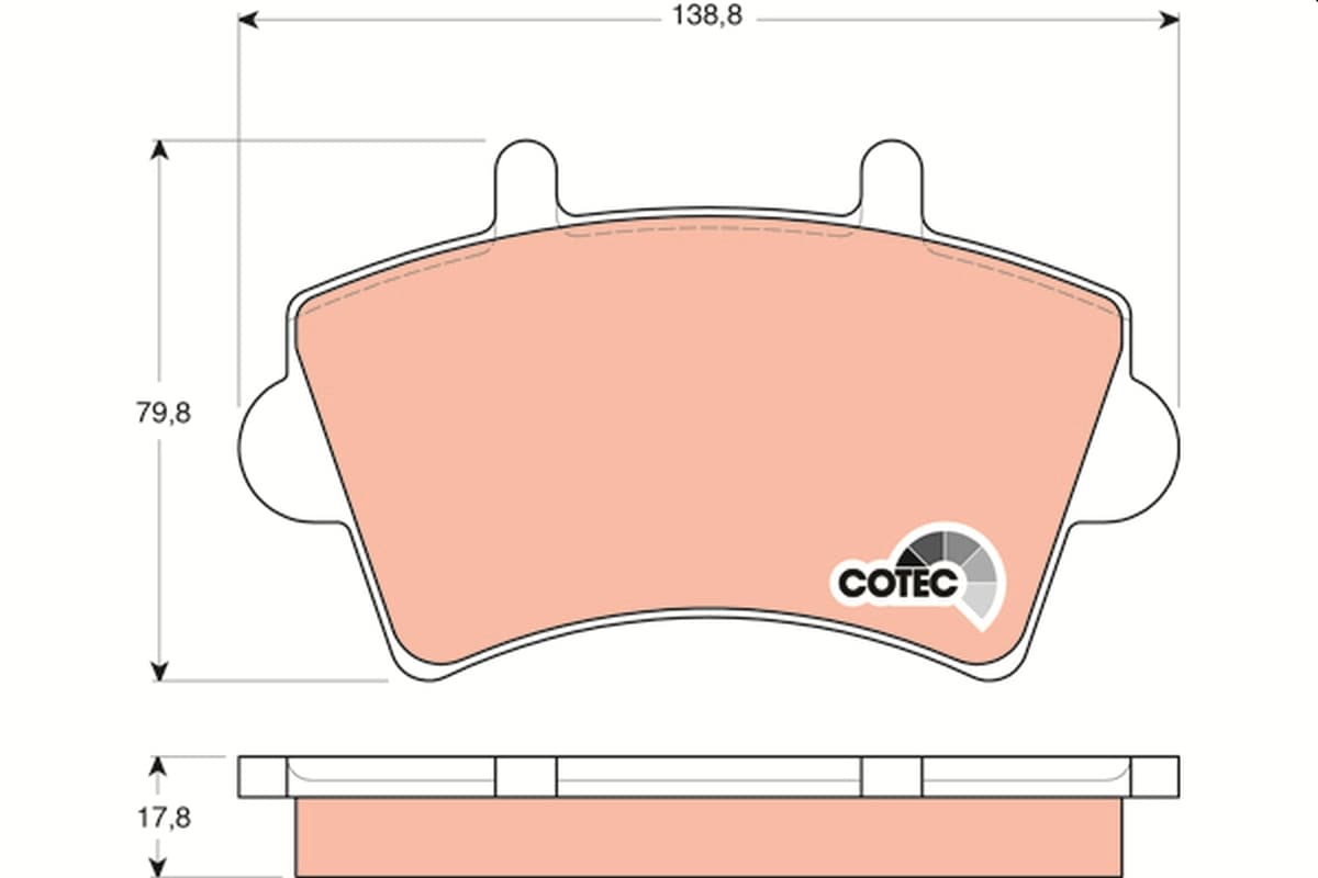 TRW Sada brzdových platničiek kotúčovej brzdy GDB1442 1