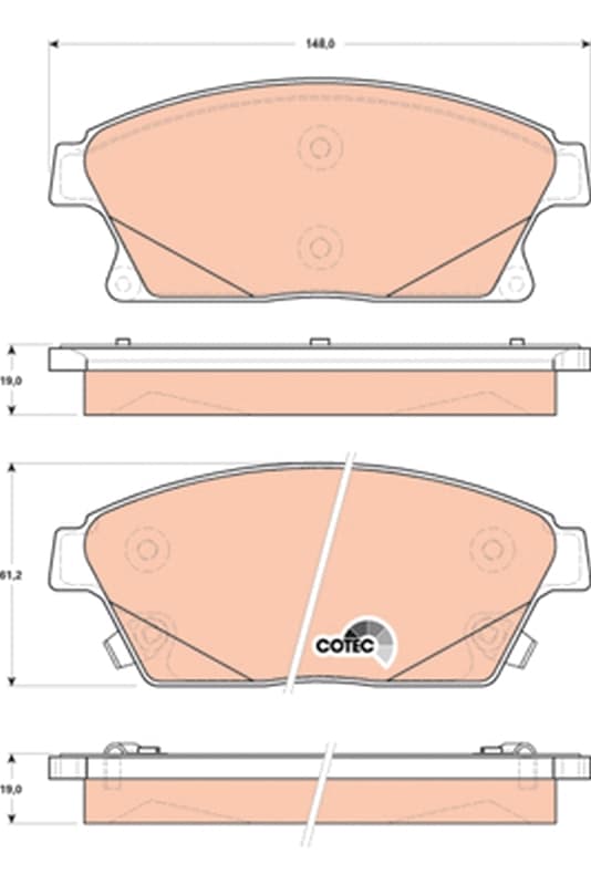 TRW Sada brzdových platničiek kotúčovej brzdy GDB1847 1