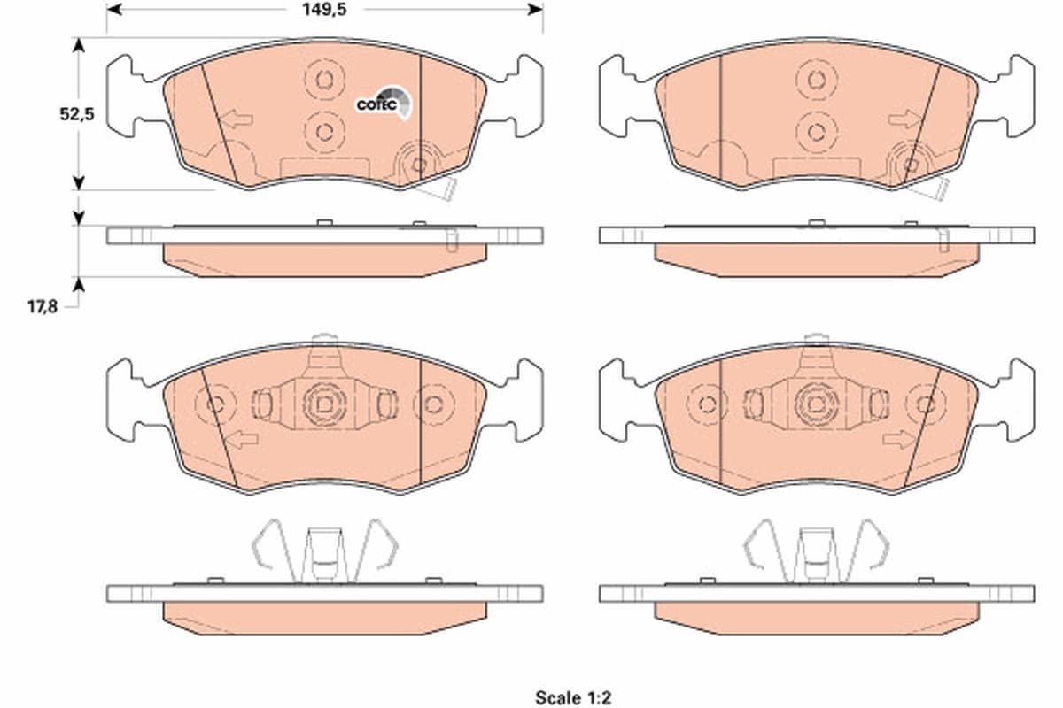 TRW Sada brzdových platničiek kotúčovej brzdy GDB1921 1