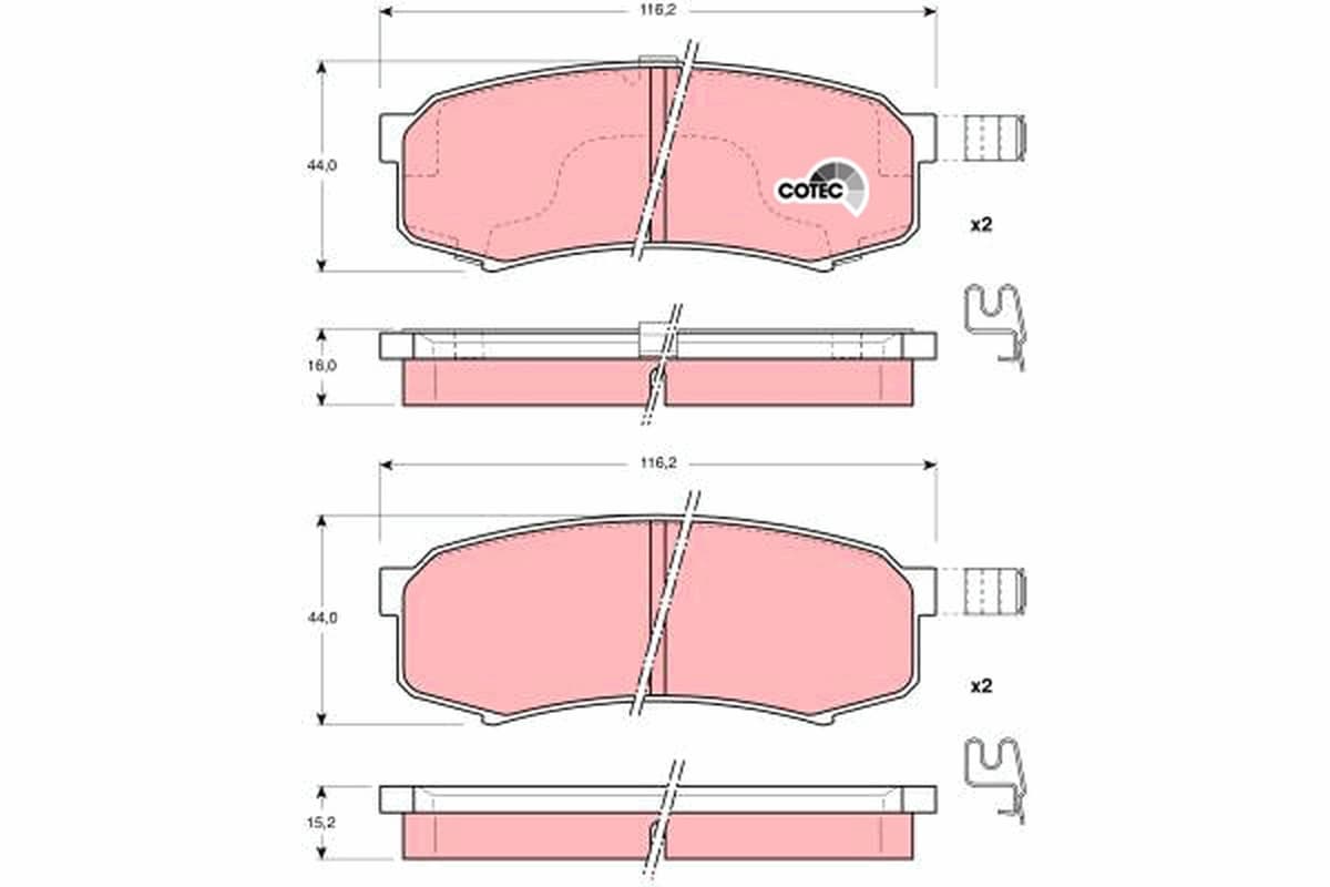TRW Sada brzdových platničiek kotúčovej brzdy GDB3110 1