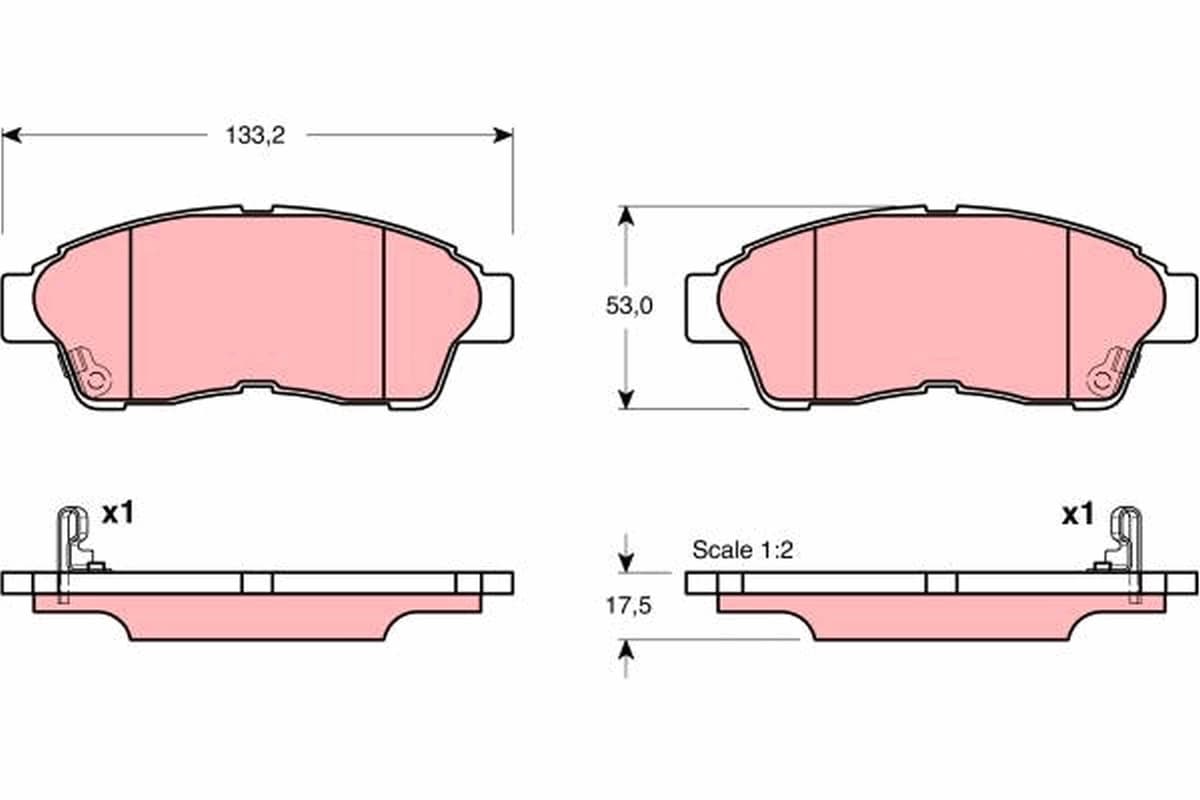 TRW Sada brzdových platničiek kotúčovej brzdy GDB3147 1