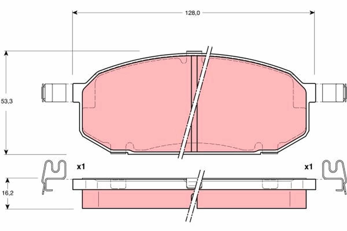 TRW Sada brzdových platničiek kotúčovej brzdy GDB3153 1