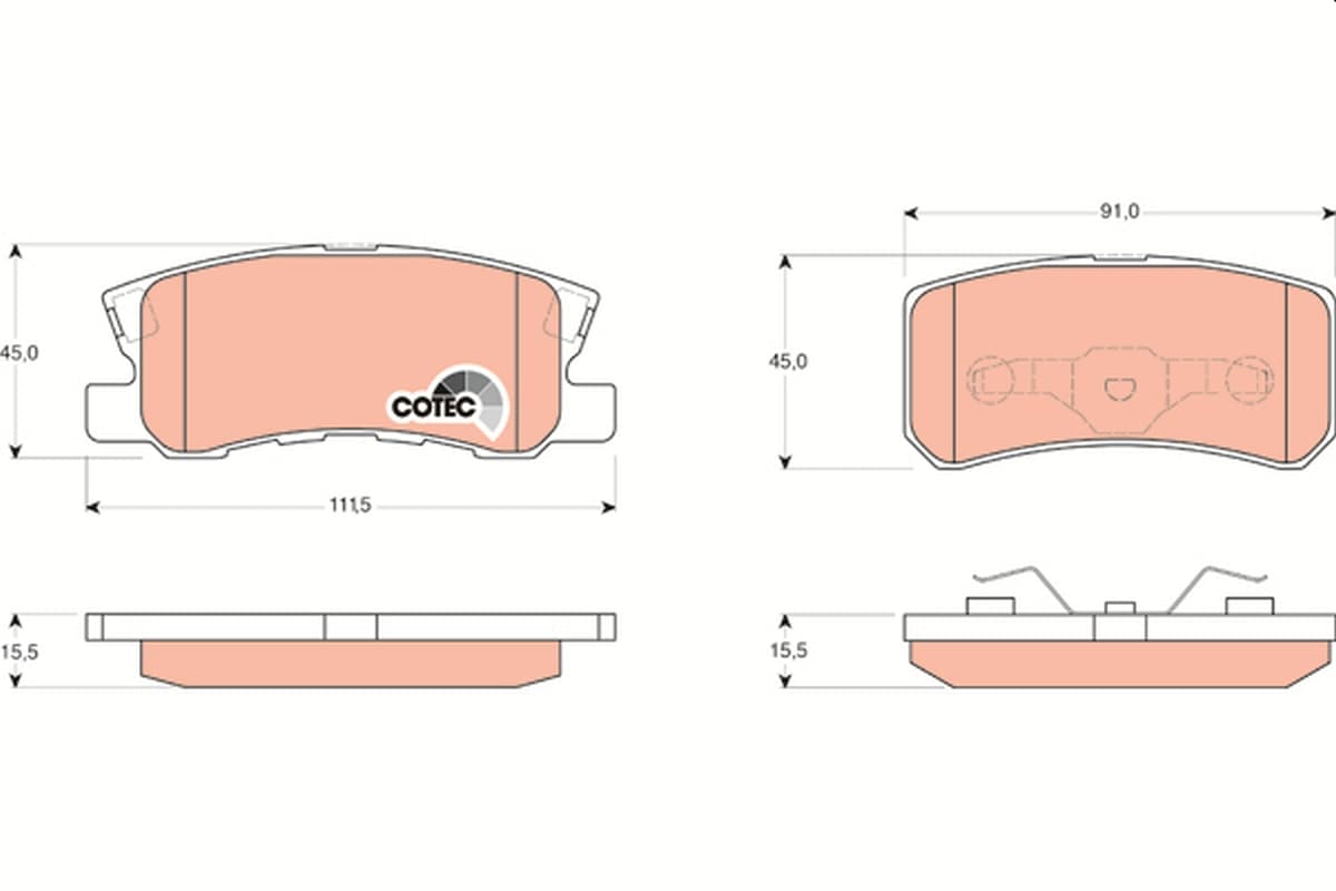 TRW Sada brzdových platničiek kotúčovej brzdy GDB3247 1