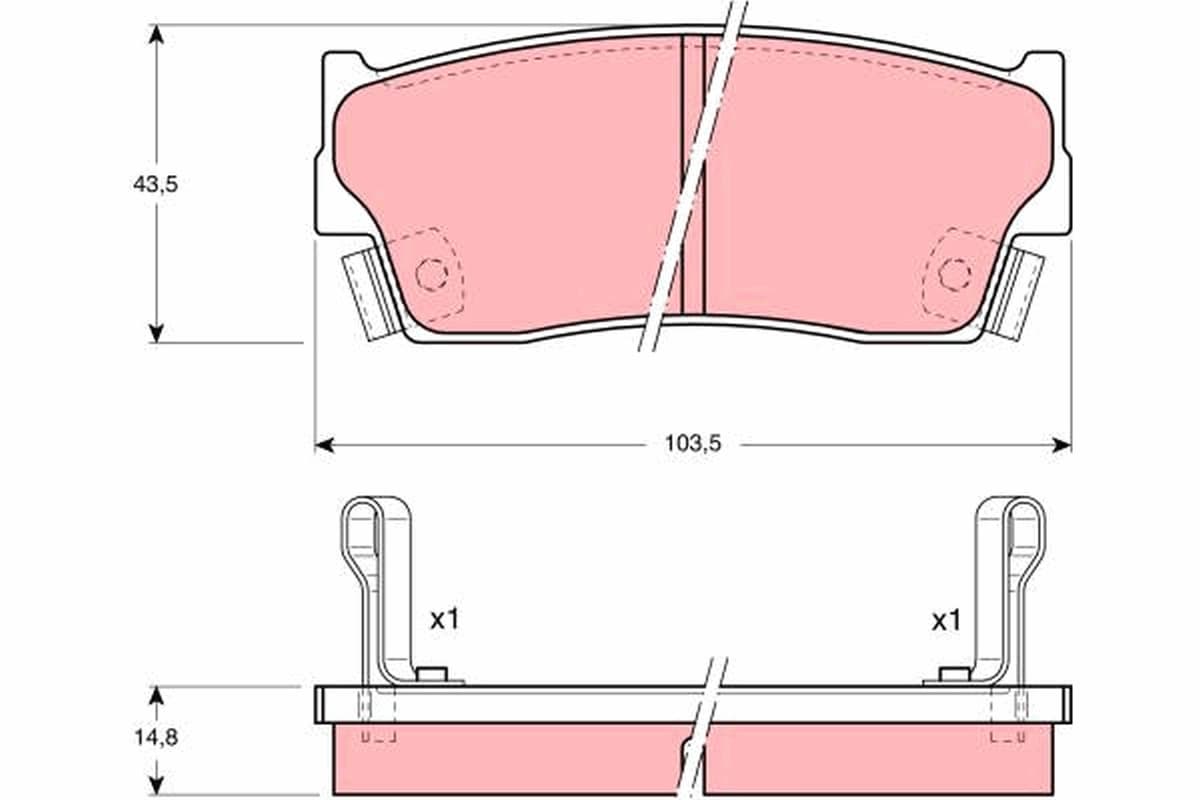 TRW Sada brzdových platničiek kotúčovej brzdy GDB885 1