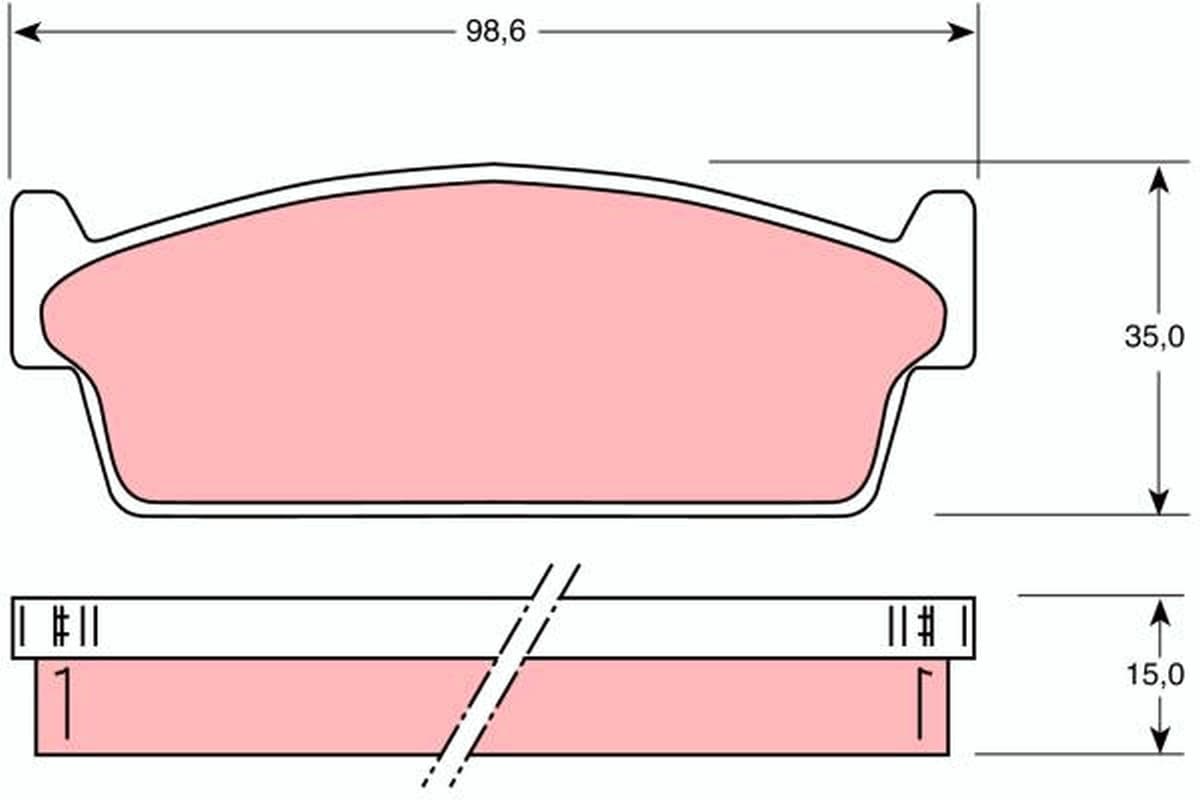 TRW Sada brzdových platničiek kotúčovej brzdy GDB1021 1