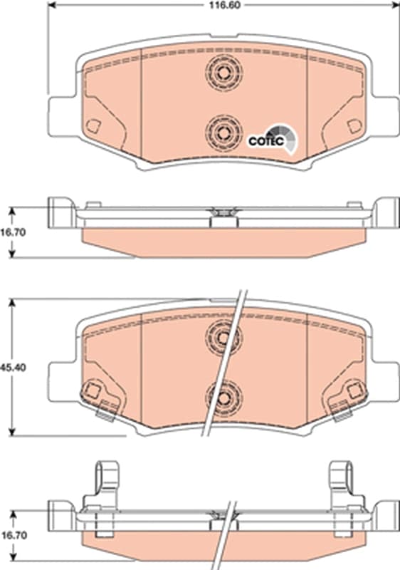 TRW Sada brzdových platničiek kotúčovej brzdy GDB4145 1