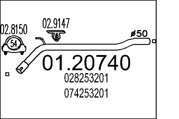 MTS Výfukové potrubie 0120740 1