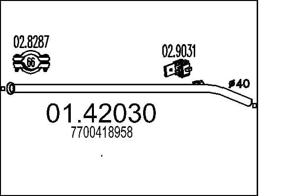 MTS Výfukové potrubie 0142030 1