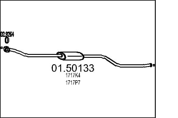 MTS Stredný tlmič výfuku 0150133 1