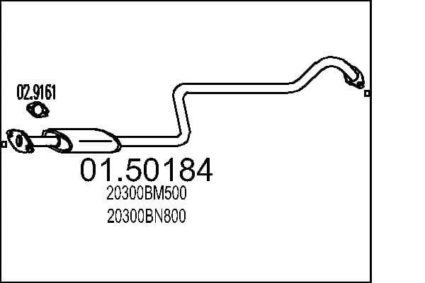 MTS Stredný tlmič výfuku 0150184 1