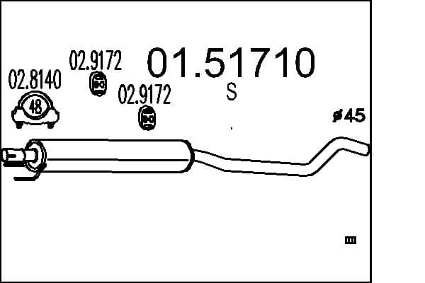 MTS Stredný tlmič výfuku 0151710 1