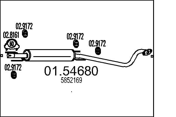 MTS Stredný tlmič výfuku 0154680 1