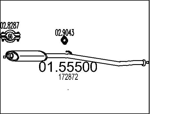 MTS Stredný tlmič výfuku 0155500 1
