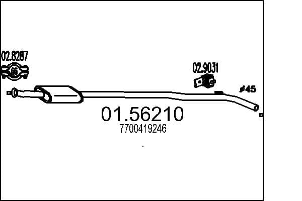 MTS Stredný tlmič výfuku 0156210 1