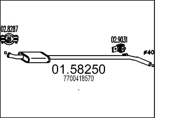 MTS Stredný tlmič výfuku 0158250 1