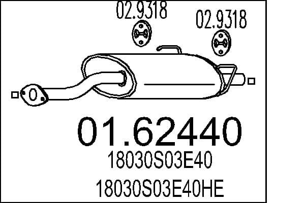 MTS Koncový tlmič výfuku 0162440 1