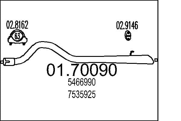 MTS Výfukové potrubie 0170090 1