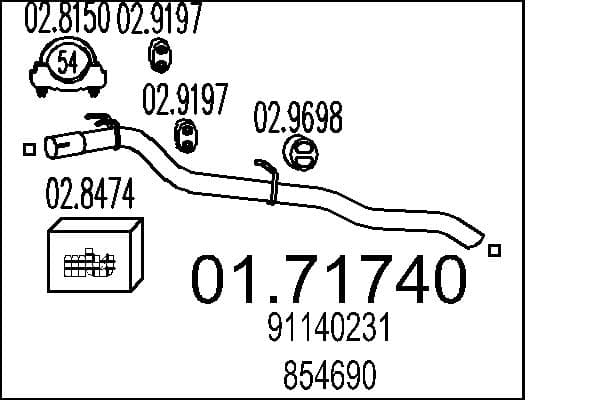 MTS Výfukové potrubie 0171740 1