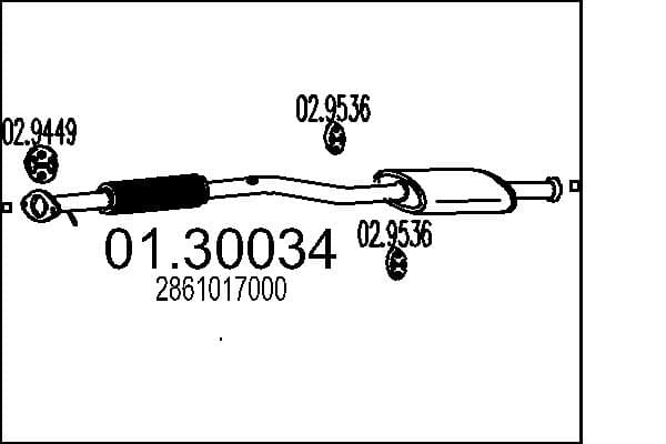 MTS Predný tlmič výfuku 0130034 1