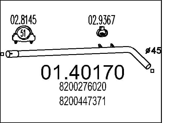 MTS Výfukové potrubie 01.40170 1