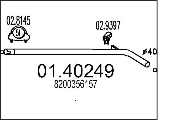MTS Výfukové potrubie 01.40249 1