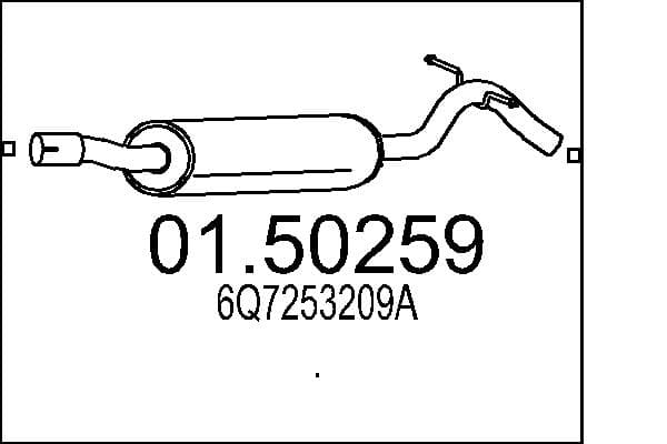 MTS Stredný tlmič výfuku 01.50259 1