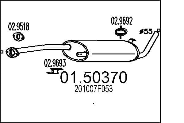 MTS Stredný tlmič výfuku 0150370 1