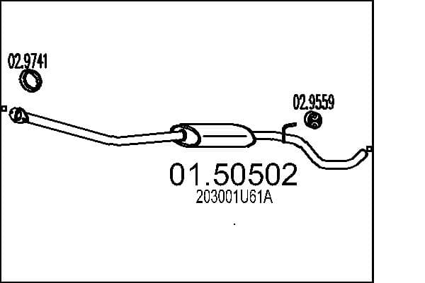 MTS Stredný tlmič výfuku 0150502 1