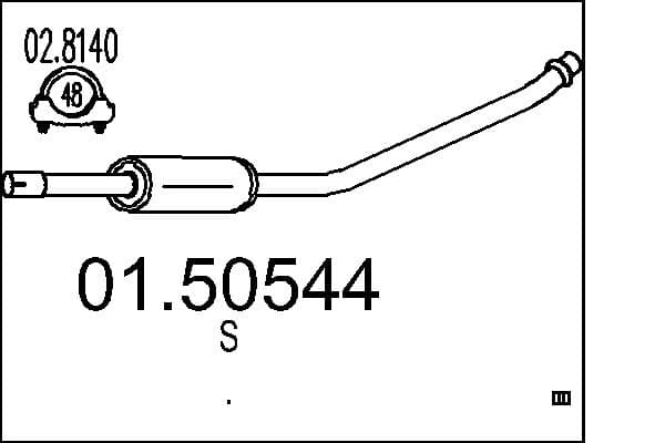 MTS Stredný tlmič výfuku 01.50544 1