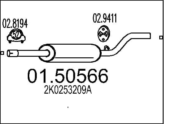 MTS Stredný tlmič výfuku 0150566 1