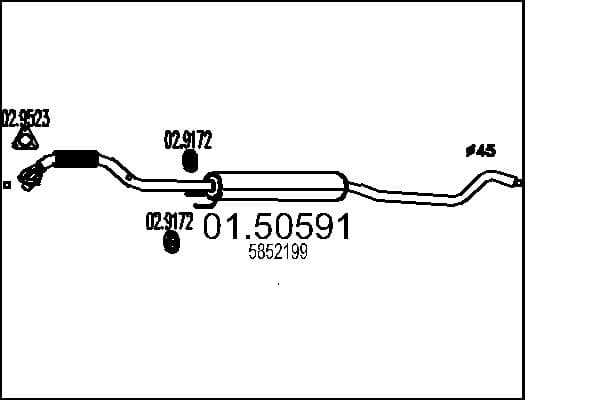 MTS Stredný tlmič výfuku 01.50591 1