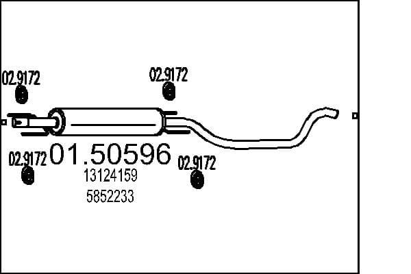 MTS Stredný tlmič výfuku 01.50596 1