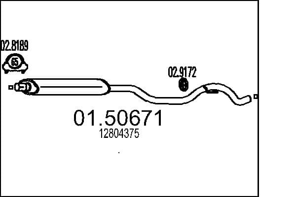 MTS Stredný tlmič výfuku 01.50671 1