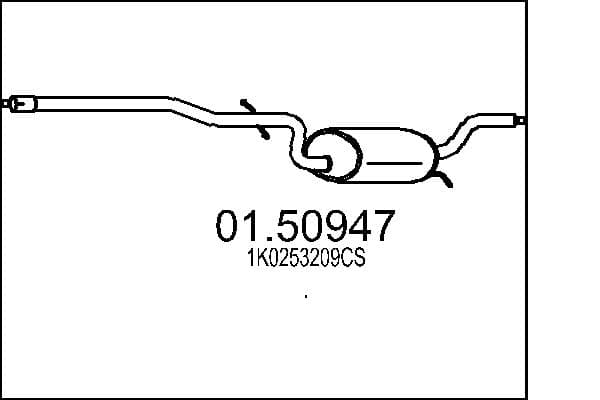 MTS Stredný tlmič výfuku 01.50947 1