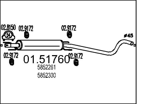 MTS Stredný tlmič výfuku 0151760 1
